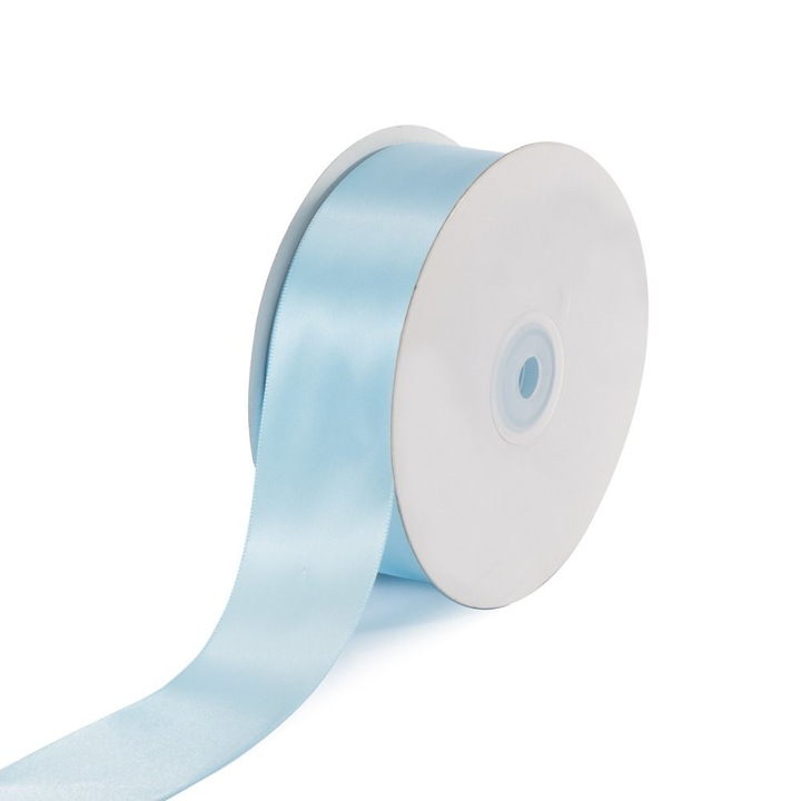 Panglica funda saten 4 cm latime, culoare bleu, rola 22 m