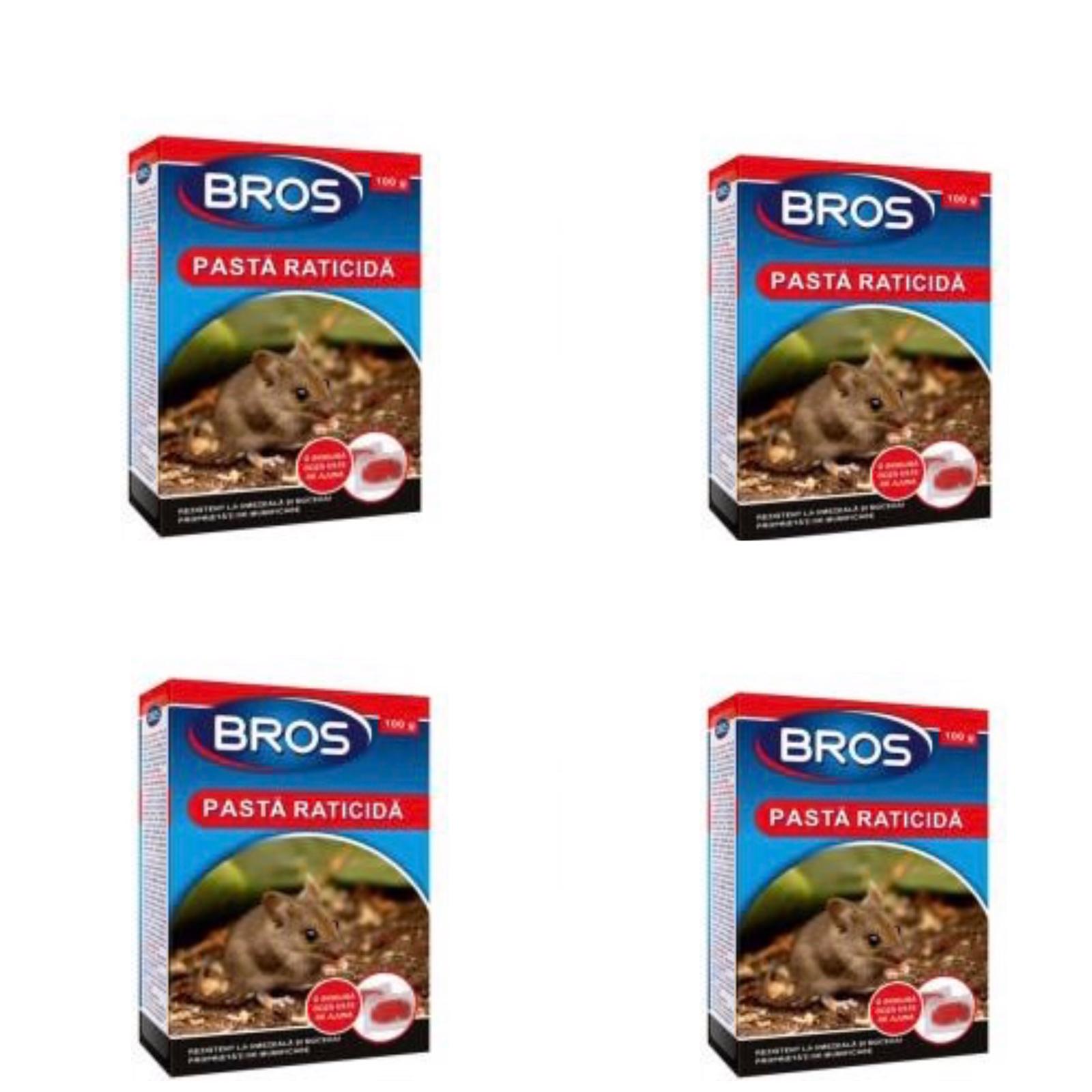 Pachet 4 bucati Pasta raticida pentru soareci si sobolani, 150G