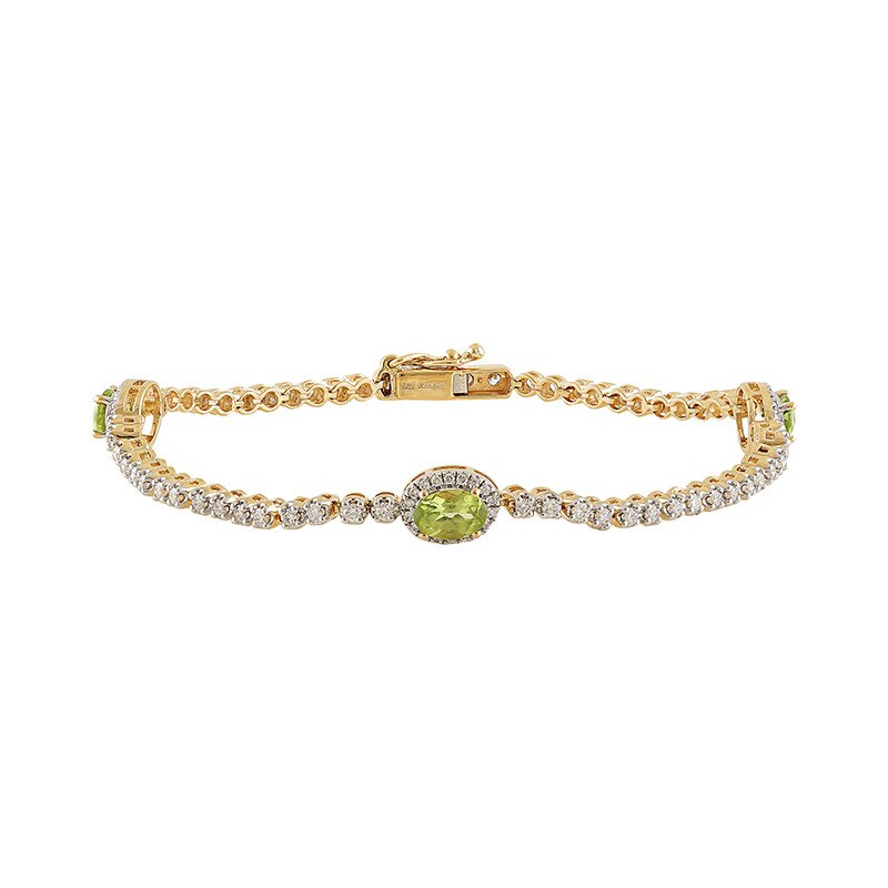 Bratara Tennis Deruvo Aur 18k Diamante, Peridot, 18
