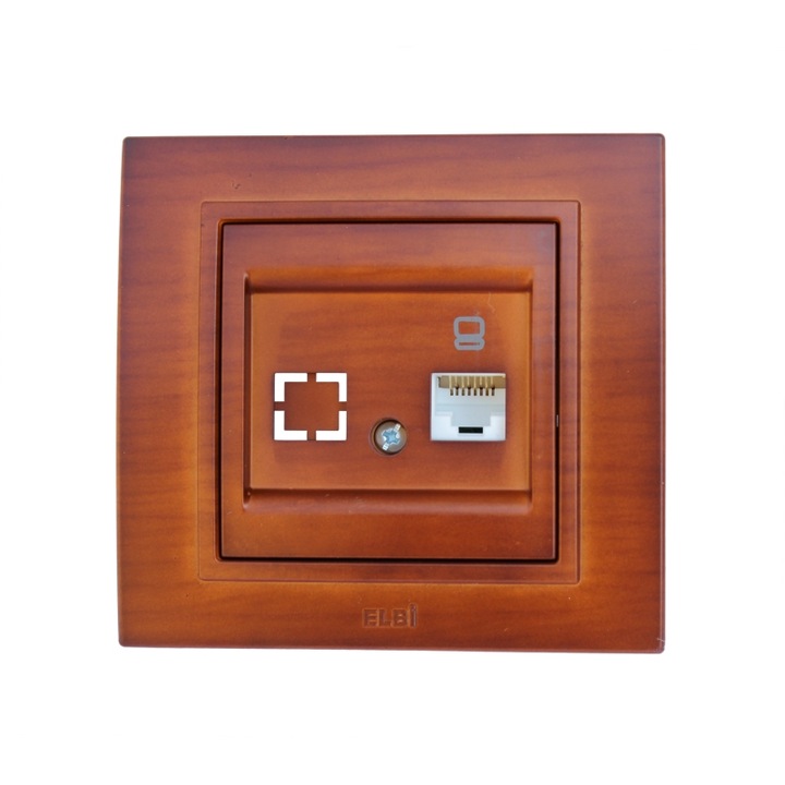 Компютърна розетка ELBI Electric Zena cat 6 RJ45, череша