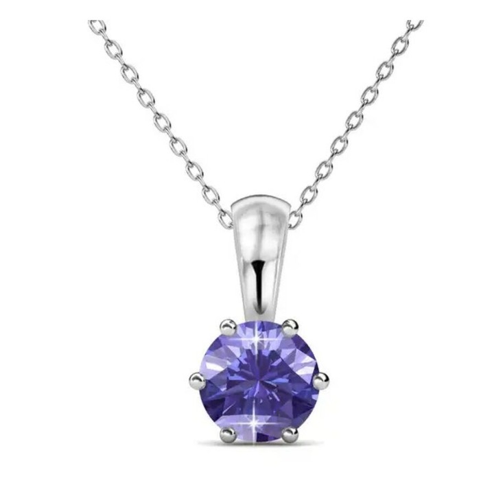 Február -Birth Stone Swarovski kristályos nyaklánc - Amethyst - lila