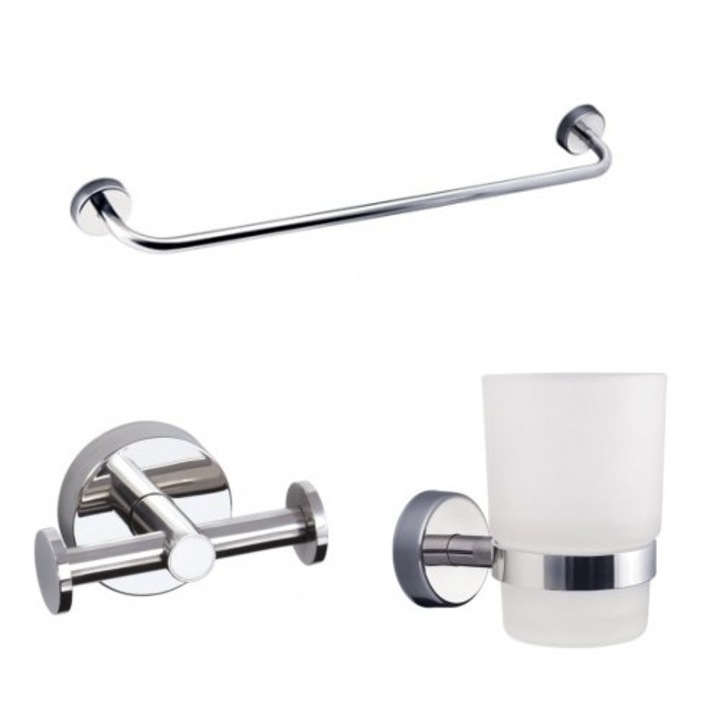 Set Suport periuta/prosoape/haine, KAPITAN, Argintiu