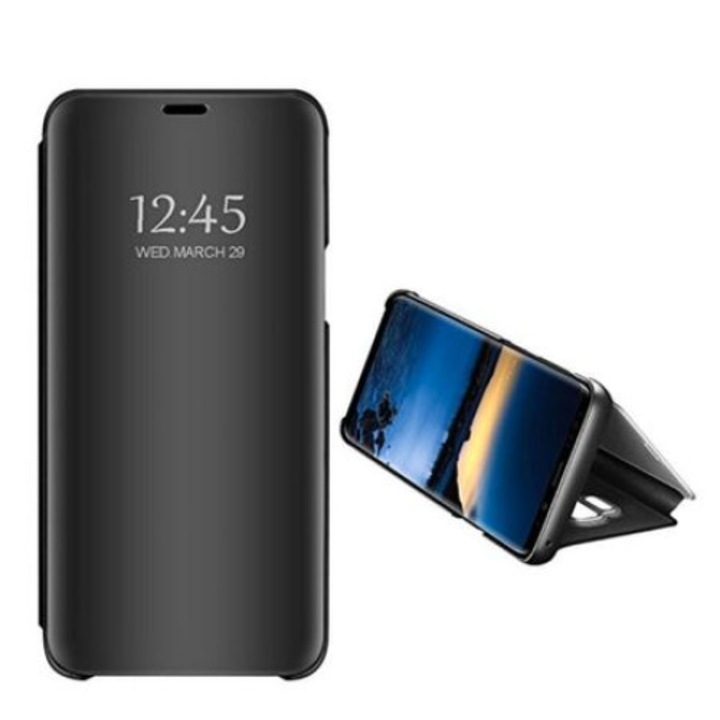 Husa Huawei P20 compatibila Clear View -Neagra