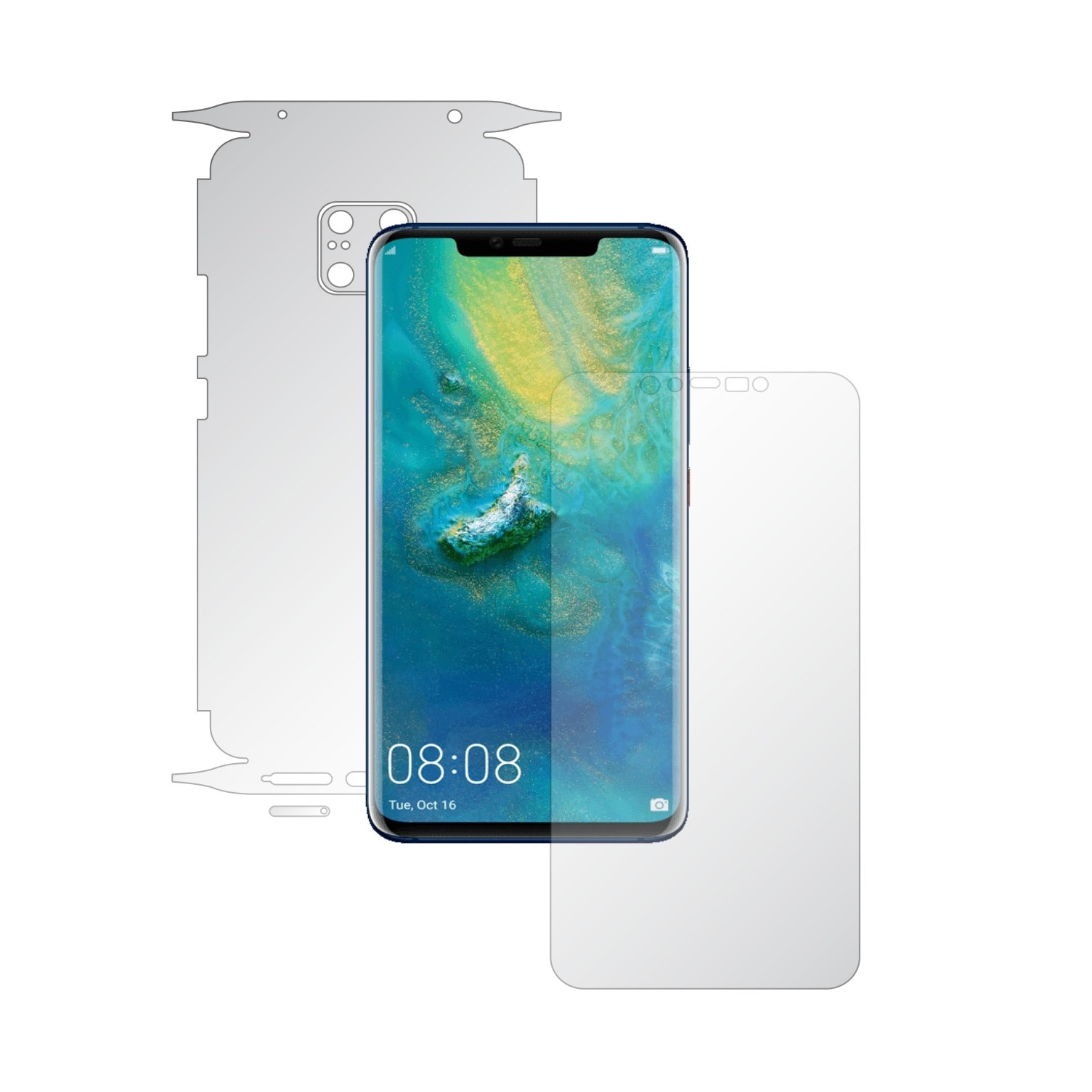 Huawei Mate 20 Pro - Invisible Skinz UHD AutoRegeneranta - 360 Cut - Folie Protectie Siliconica Ultra-Clear pentru Ecran,Carcasa Spate si Laterale, Skin Adeziv Transparent Full Body Cover Edge to Edge