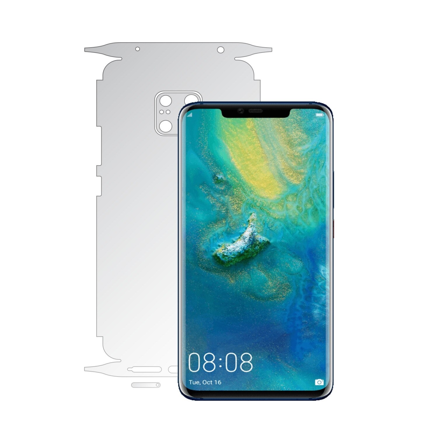 Huawei Mate 20 Pro - Invisible Skinz HD - 360 Cut - Folie Protectie Ultra-Clear pentru Carcasa Spate si Laterale,Skin Adeziv Transparent, Edge to Edge Full Case Cover