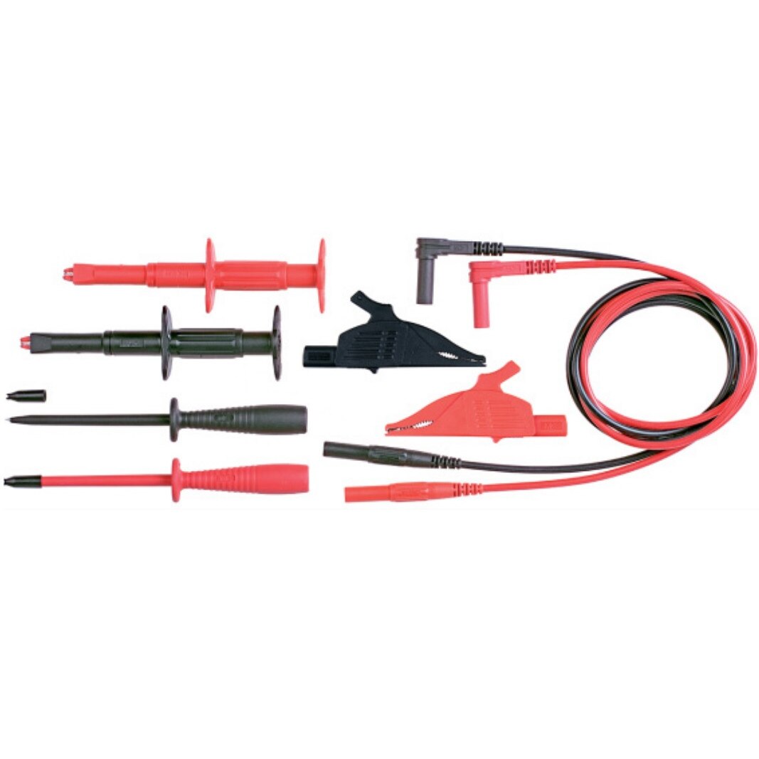 Cabluri de testare de siguranta cu accesorii Ø 4 mm (8 bucati negru / rosu)