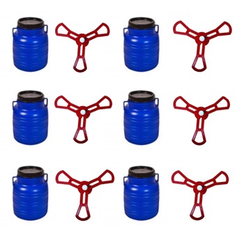 Pachet 6 bucati Butoi/bidon din plastic alimentar, 10L + 6 x Presa Cruce pentru muraturi mare Pachet 6 bucati Butoi/bidon din plastic alimentar, 10L + 6 x Presa Cruce pentru muraturi mare