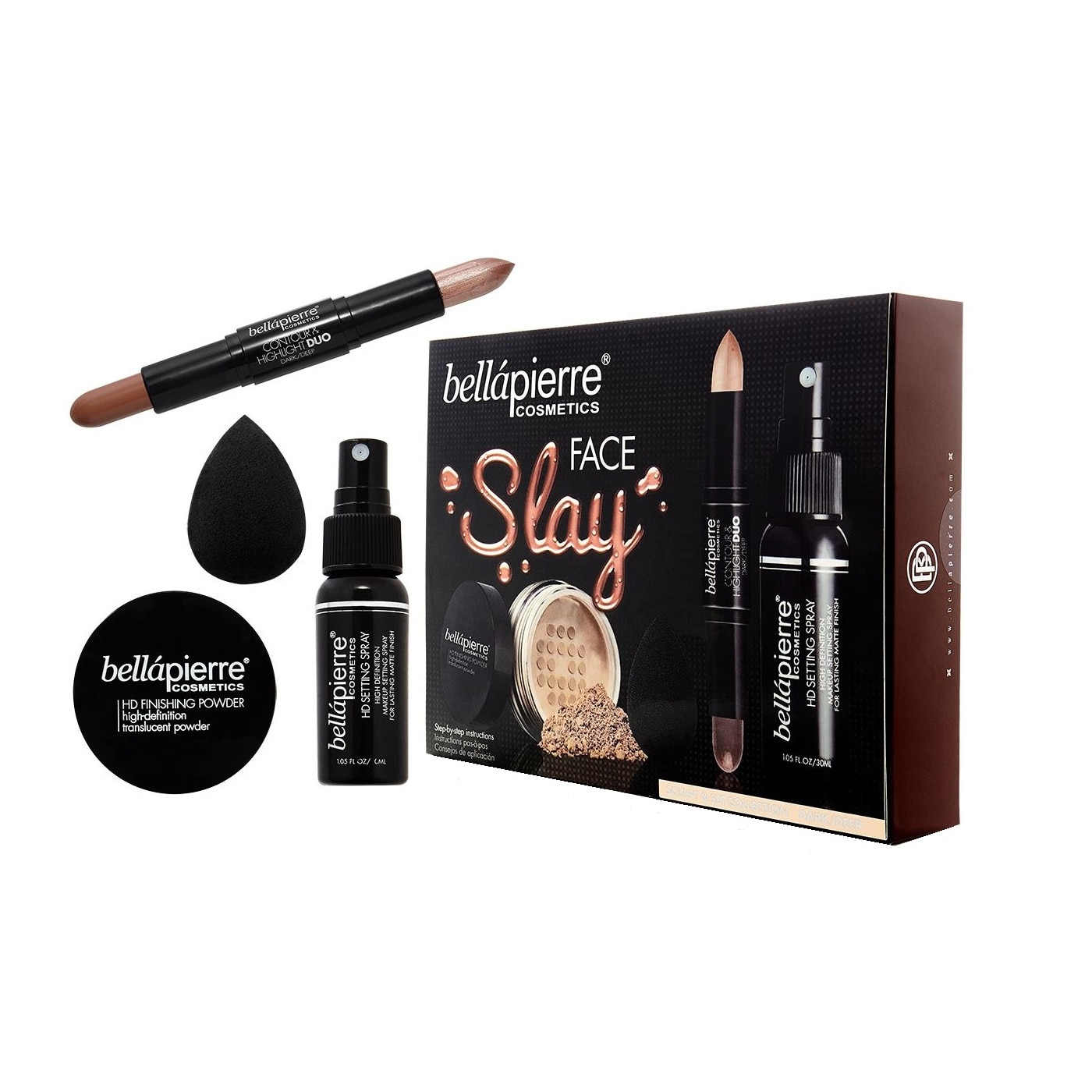 Set sculpt si fixare BellaPierre Face Slay - Dark/Deep