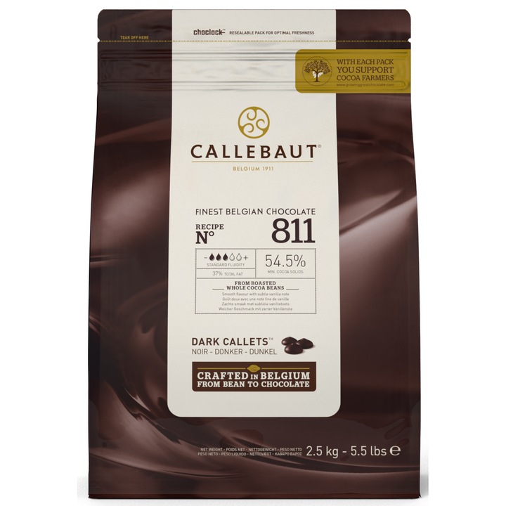 Ciocolata neagra fina, 2.5 kg - Barry Callebaut