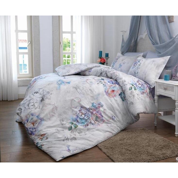 Lenjerie de pat MISTY, pentru 2 persoane, 4 piese, 200x220 / 50x70, 100% bumbac satinat