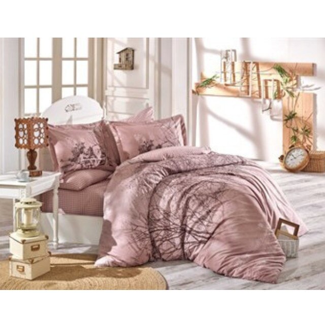 Lenjerie de pat bumbac Hobby MARGHERITA MARO, pentru 2 persoane, 4 piese, 200x220 / 50x70, 100% bumbac
