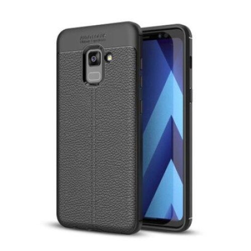 Husa Samsung Galaxy J4 PLUS (2018) Litchi Pattern TPU, Neagra