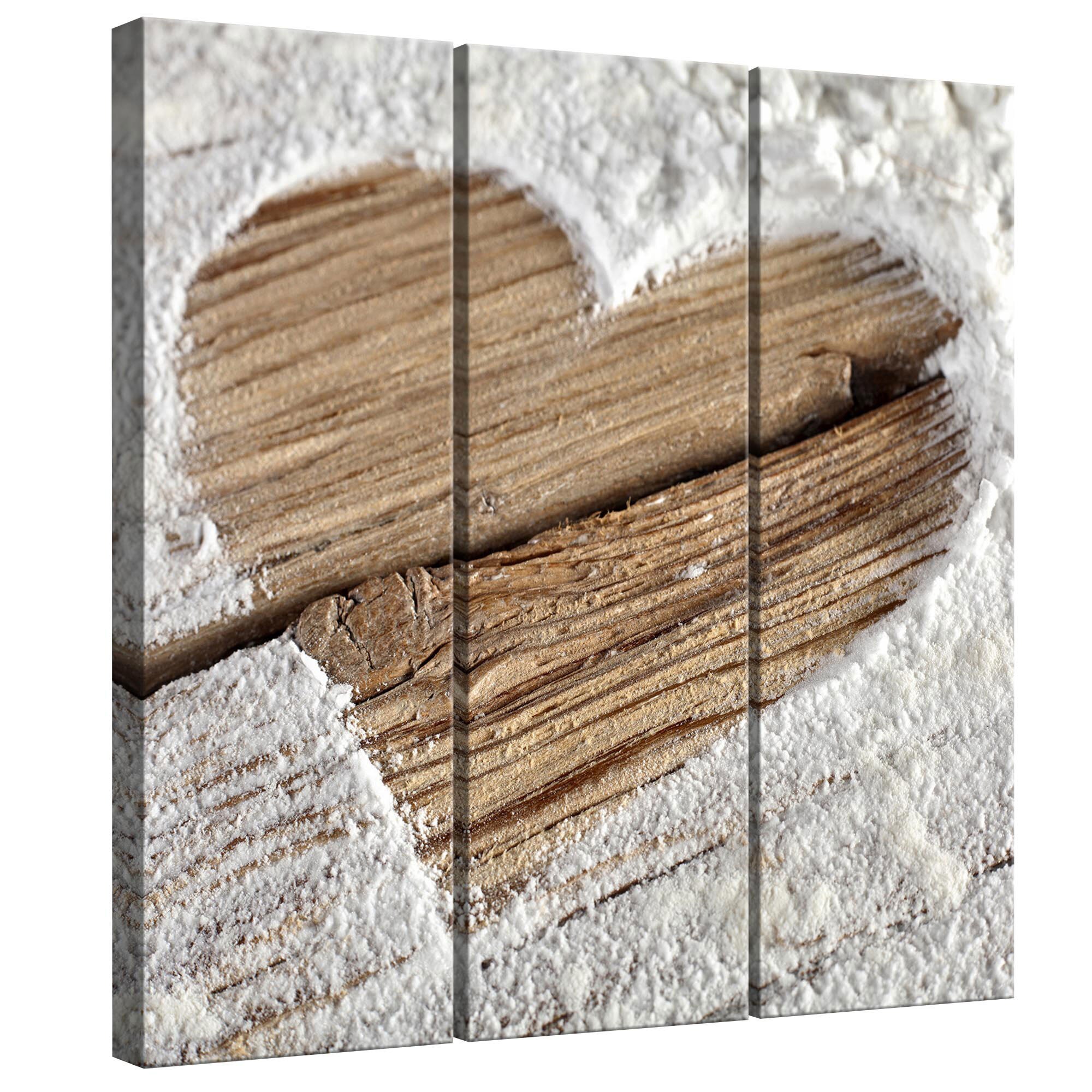 Set Tablouri DEGRETS 78330 Canvas, 100 x 90 cm, 3 piese (3x100x30cm), Dragoste - Inima 1