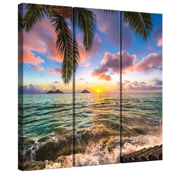 Set Tablouri DEGRETS 78329 Canvas, 100 x 90 cm, 3 piese (3x100x30cm), Priveliste mara Set Tablouri DEGRETS 78329 Canvas, 100 x 90 cm, 3 piese (3x100x30cm), Priveliste mara