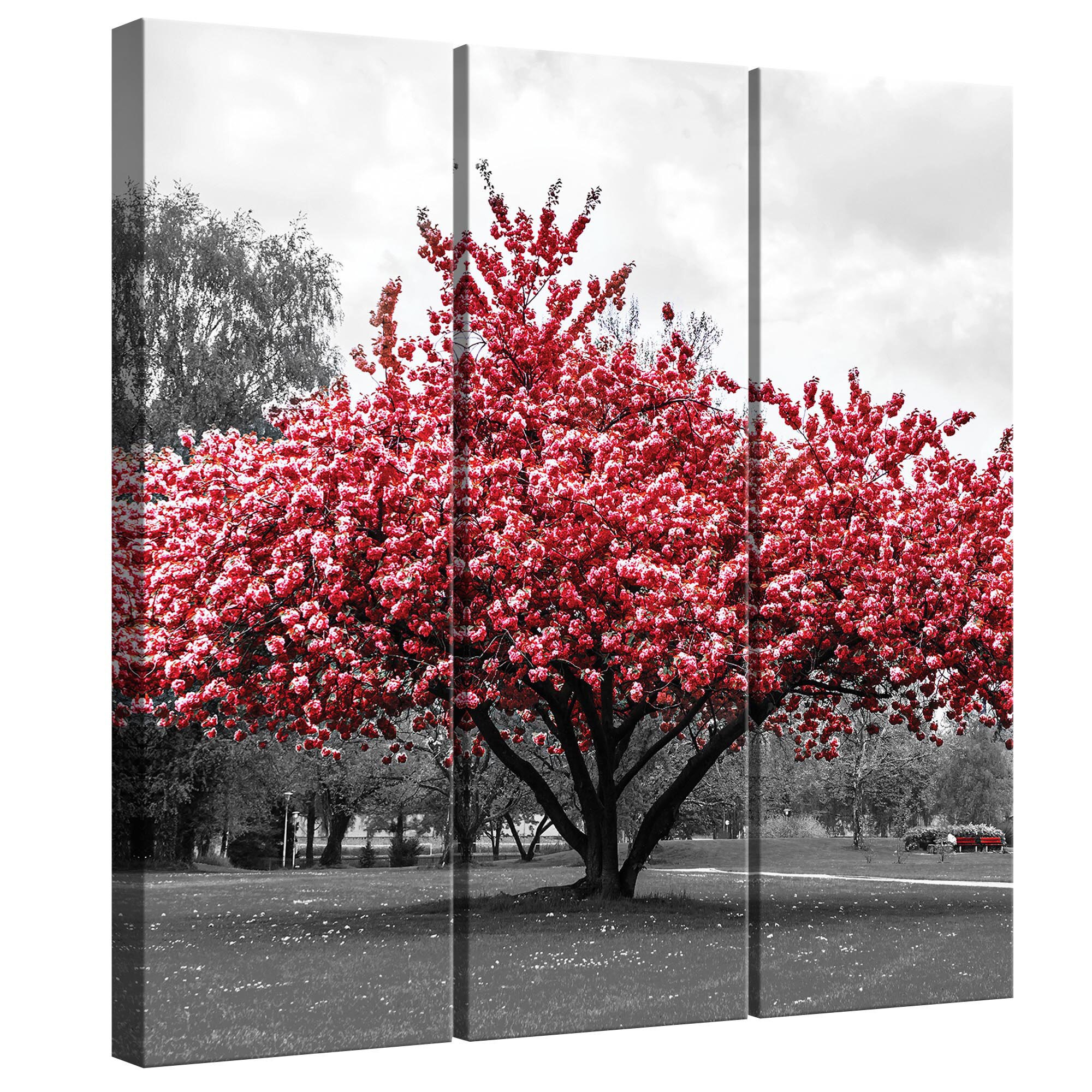 Set Tablouri DEGRETS 78338 Canvas, 100 x 90 cm, 3 piese (3x100x30cm), Culoare roz