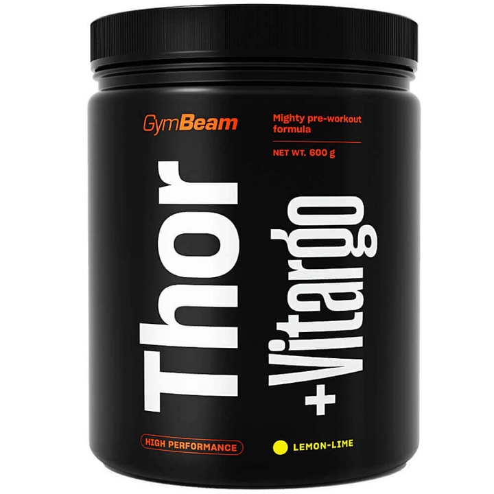 Stimulent de pre-antrenament Thor Fuel + Vitargo, Lemon Lime, GymBeam, 600 g