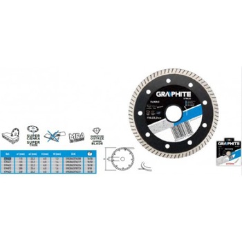 Disc diamantat 200 mm Graphite 57h872 Disc diamantat 200 mm Graphite 57h872