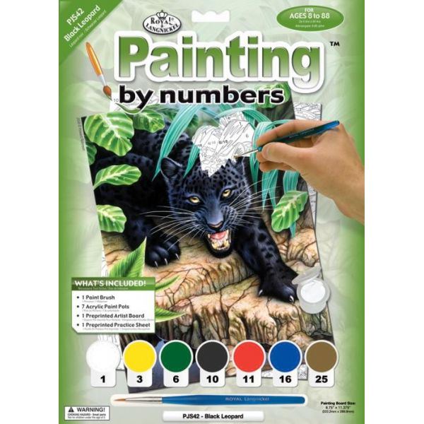 Set pictura pe numere, Royal Langnickel, 42 – Black Leopard