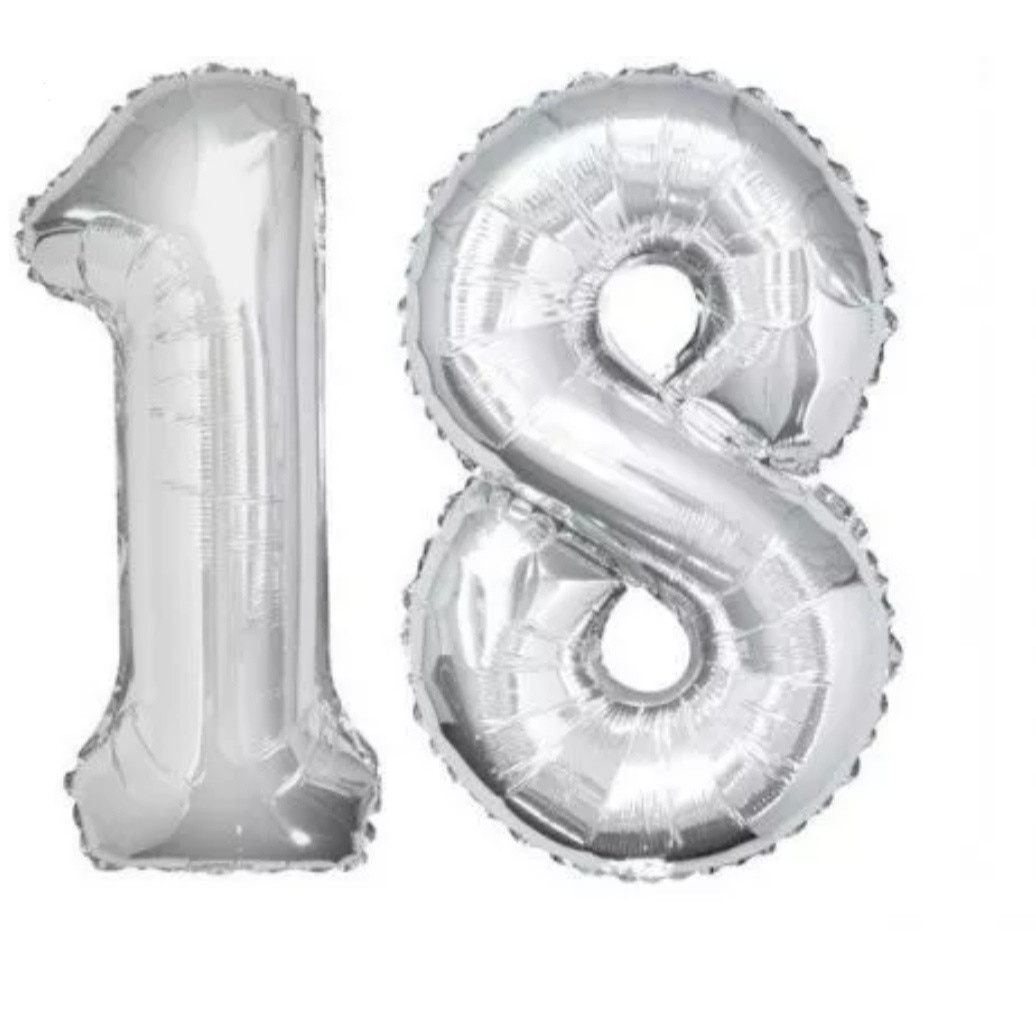 Set Baloane Majorat, Argintiu, 105 cm