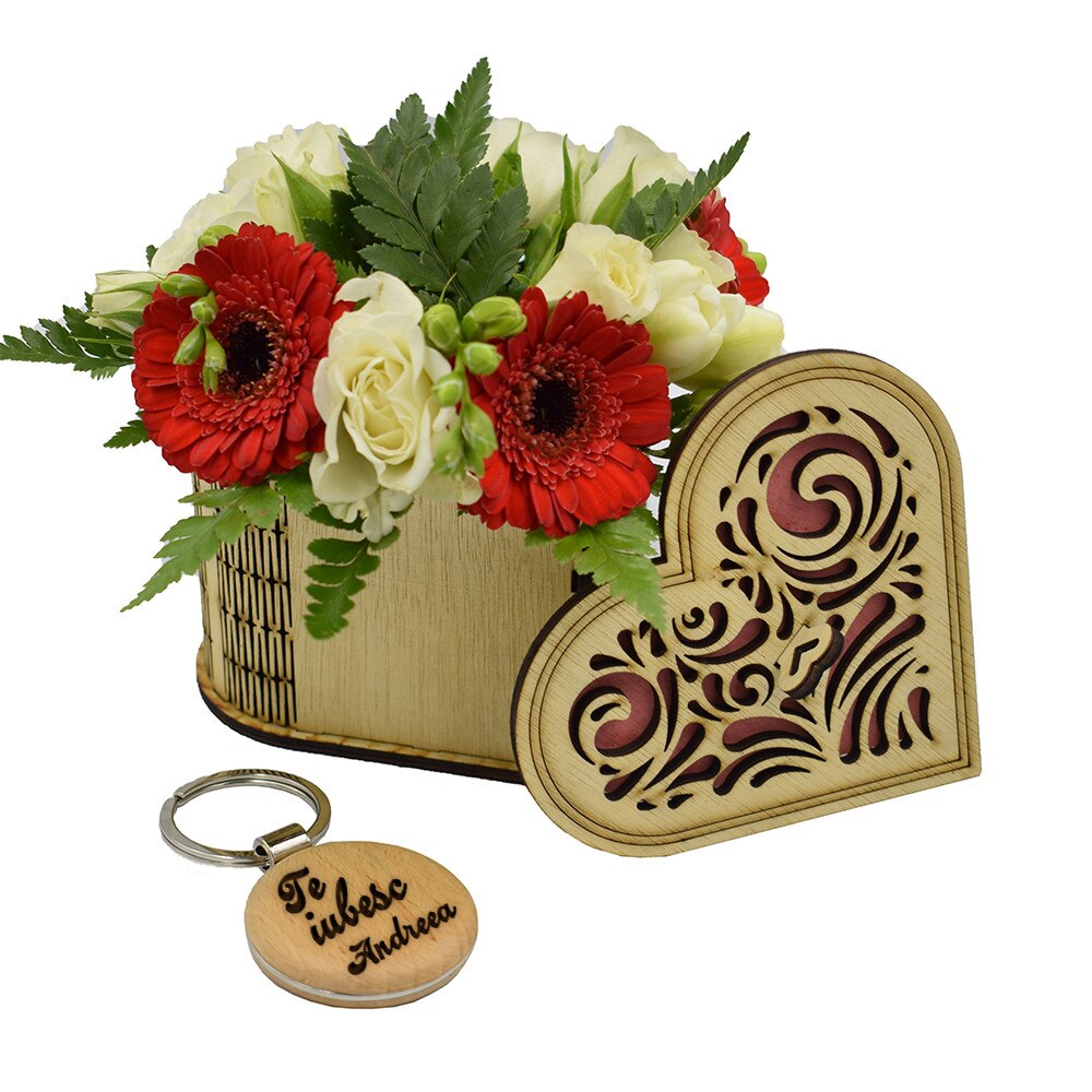 Cutie din lemn cu Love Message - Andreea