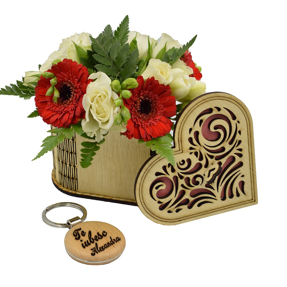 Cutie din lemn cu Love Message - Alexandra