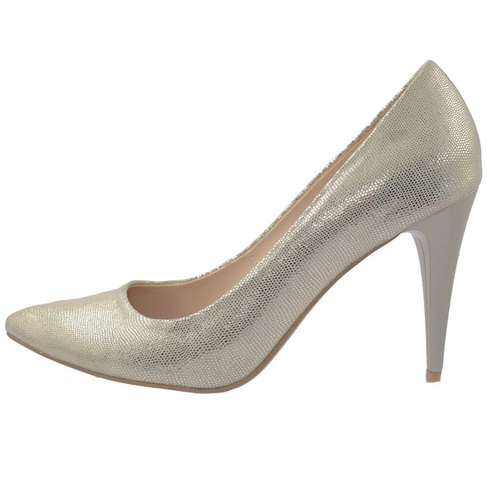 Pantofi dama, din piele naturala, marca Botta, 428-18-12D-05, auriu, Auriu