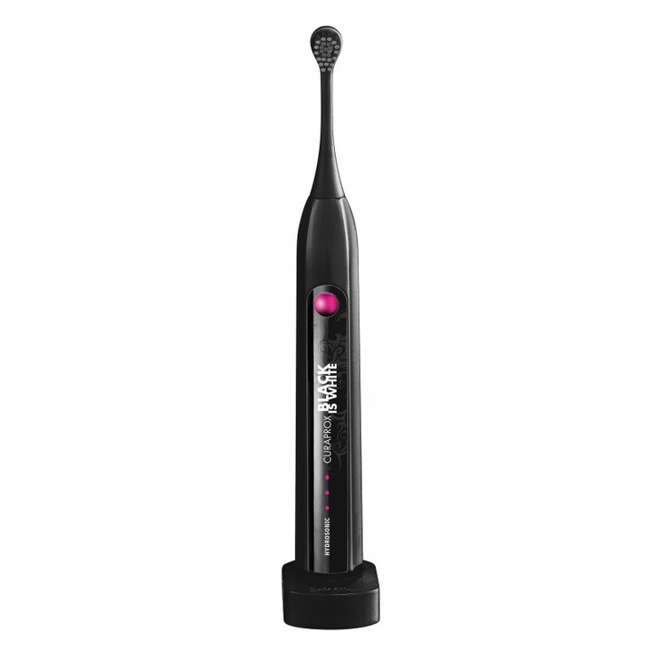 Електрическа четка за зъби Hydrosonic Curaprox Black Is White, 2 глави включени в пакета, 3 степени на интензитет