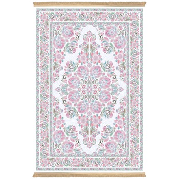 Covor Persan, Colaris, 100513, Dimensiune 0.8X1.2, 1.7 milioane nod/mp, Matase Artificiala, Roz-Alb, Design Floral, Antialergic Covor Persan, Colaris, 100513, Dimensiune 0.8X1.2, 1.7 milioane nod/mp, Matase Artificiala, Roz-Alb, Design Floral, Antialergic