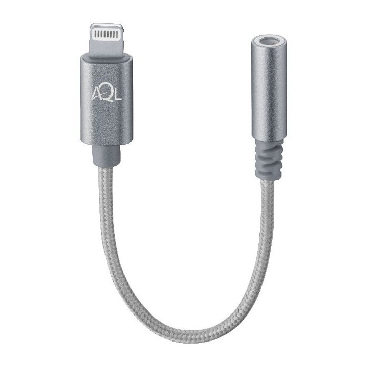 Аудио кабел Cellularline 3,5 жак AUX към Lightning Apple, Бял, Усилен, MFI