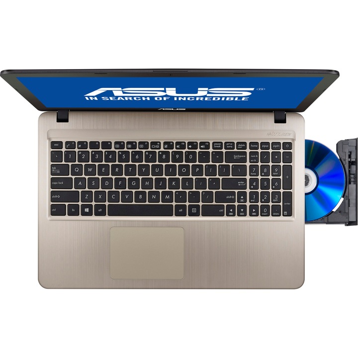 Laptop ASUS X540LJ-XX171D cu procesor Intel® Core™ i7-5500U 2.40 GHz, Broadwell™, 15.6”, 4GB, 1TB, DVD-RW, nVIDIA GeForce 920M 2GB, Free DOS, Chocolate Black