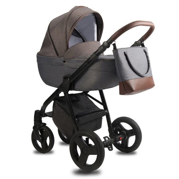 Carucior Qumes Bera, 2 in 1, Gri/Maro