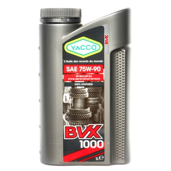 Ulei de cutie viteze YACCO BVX 1000 75w90,100% sintetic de mare performanţa pentru transmisii mecanice -1L Ulei de cutie viteze YACCO BVX 1000 75w90,100% sintetic de mare performanţa pentru transmisii mecanice -1L