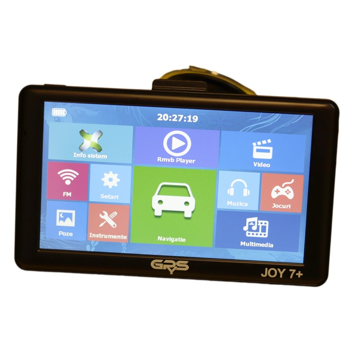 Sistem profesional de navigatie GPS, 7 inch, GPyeS JOY 7+, 80 Gb, model 2025, USB-C, Bluetooth, AV IN, 3 incarcatoare, Ecran Premium, Parasolar, Harti iGO Primo 2025 3D Europa Truck, Camere Radar, TIR, Camion, Autoturism, ADR, Pictograme Restrictii