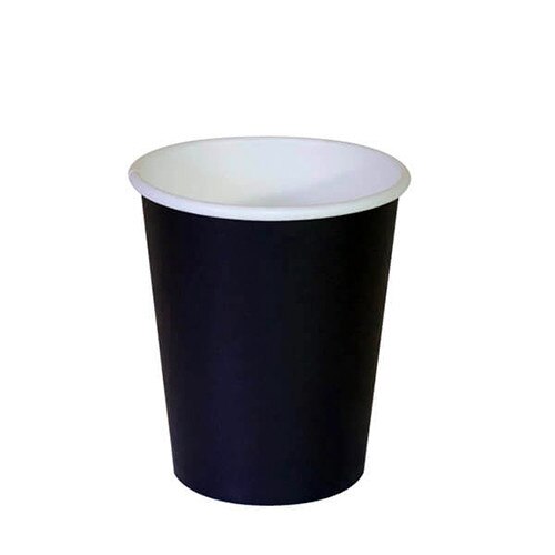 Pahare din carton, black, 230ml, 8oz, D80, 100 buc/set