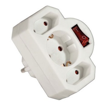 Stecher 3 prize cu buton ON/OFF - HAMA-108846 Stecher 3 prize cu buton ON/OFF - HAMA-108846