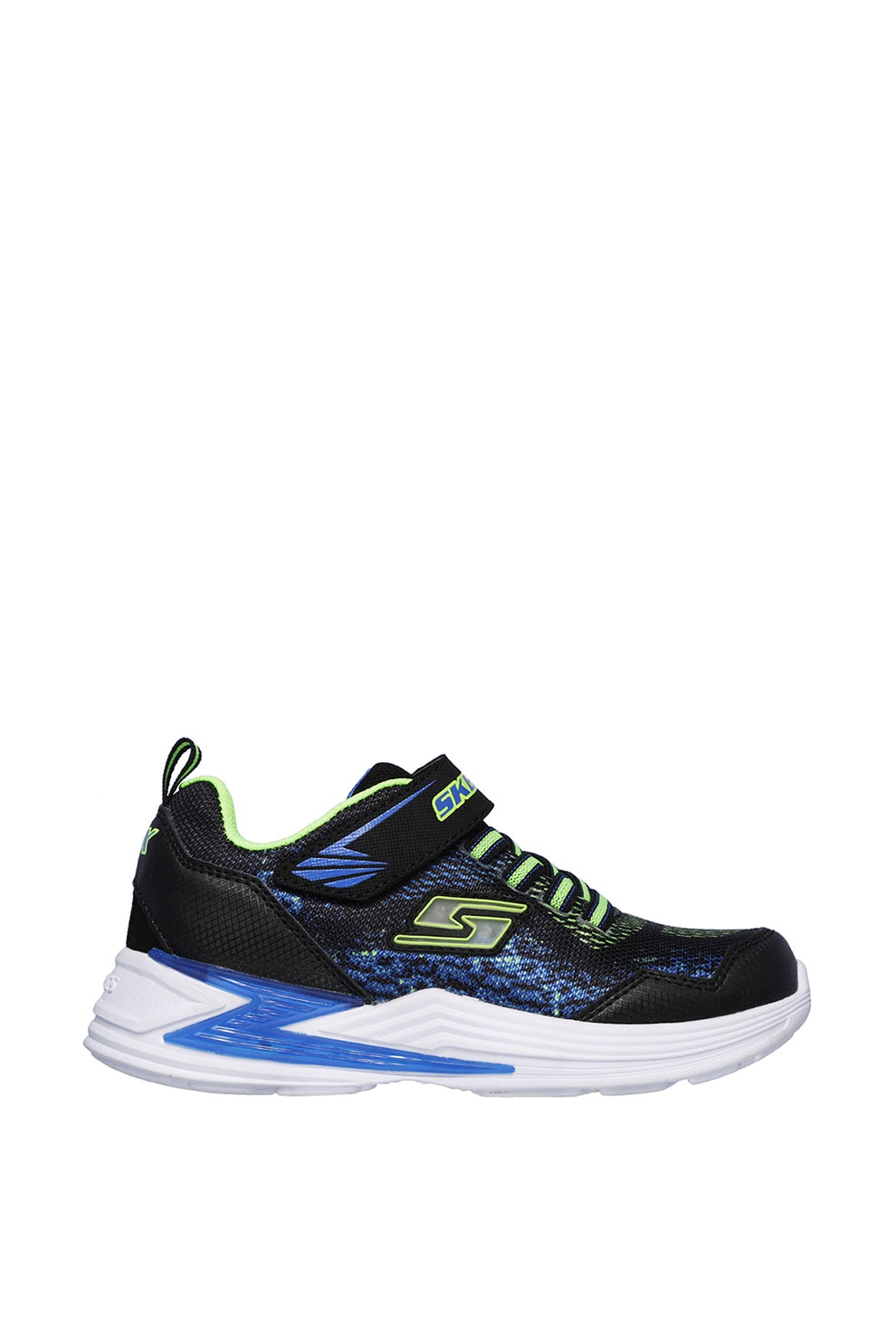 Skechers, Pantofi sport cu LED-uri Erupters III, Negru/Albastru/Verde, 30 EU