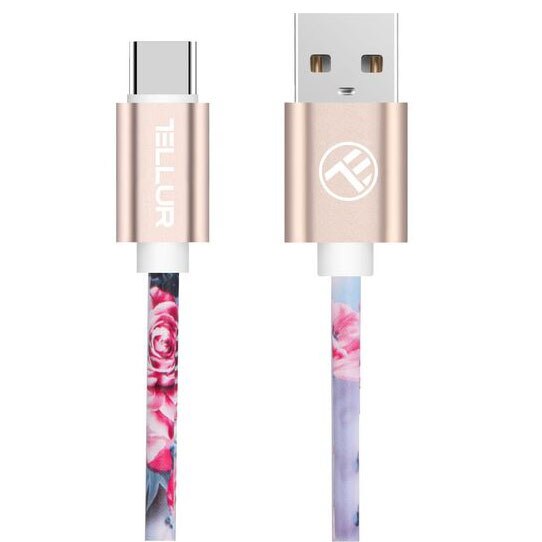 Cablu de date Tellur Graffiti, USB Type C, 1m, Multicolor