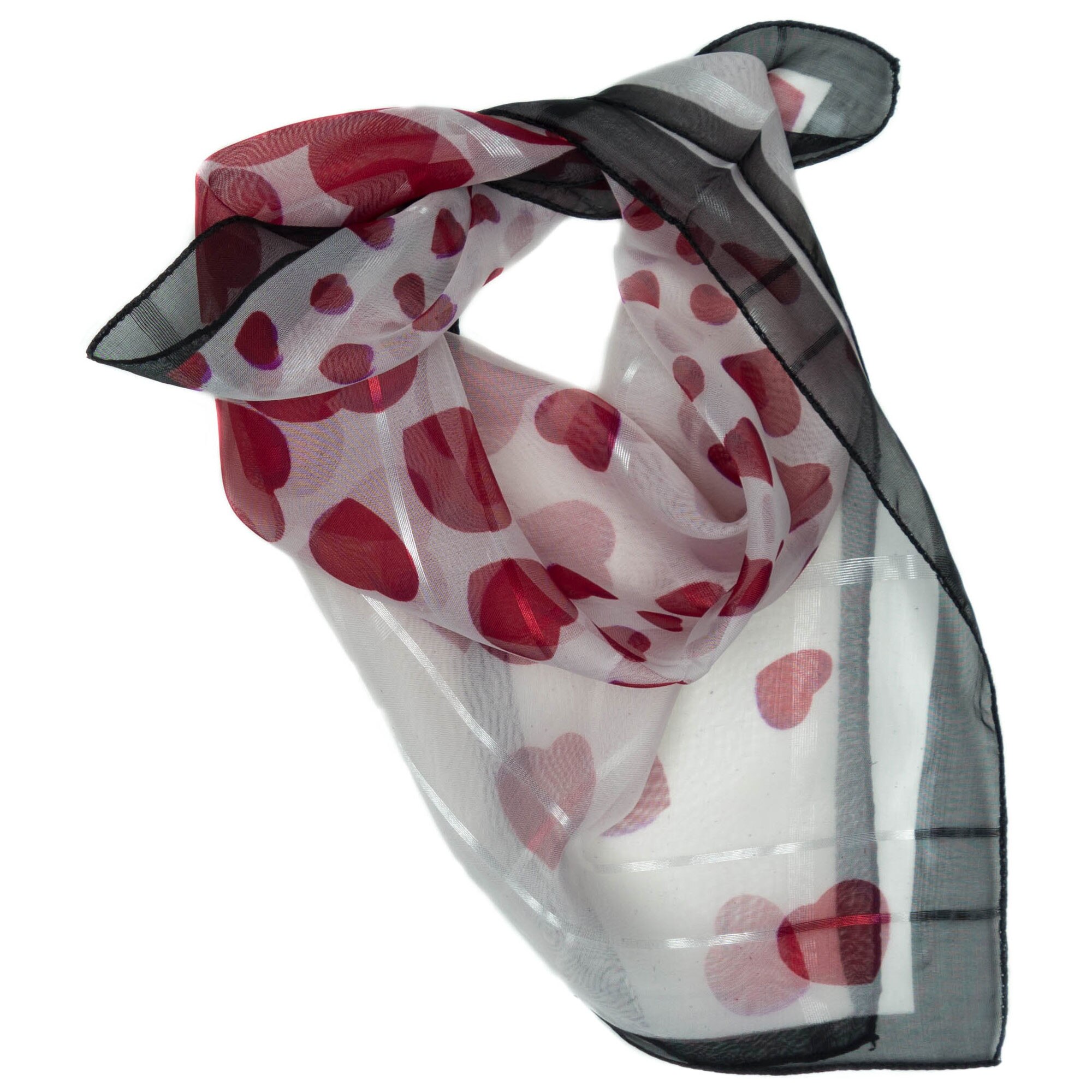 Esarfa, Batic, de dama, cu inimioare, 50x50 cm - ES168