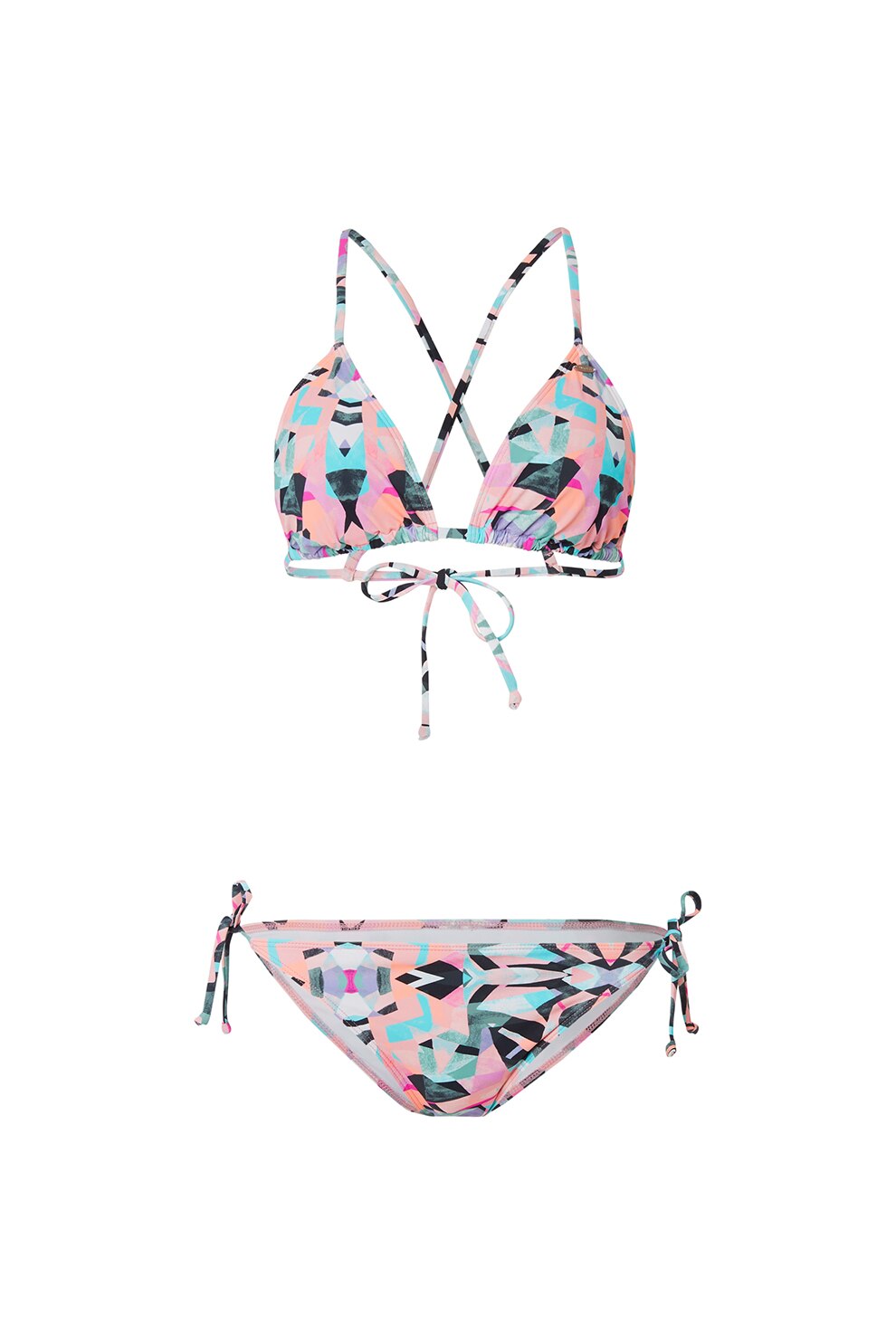 O'Neill, Costum de baie din 2 piese, cu model geometric, Multicolor
