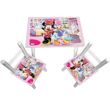 Masuta copii cu 2 scaunele Minnie si Daisy Friends, MDF si lemn Masuta copii cu 2 scaunele Minnie si Daisy Friends, MDF si lemn