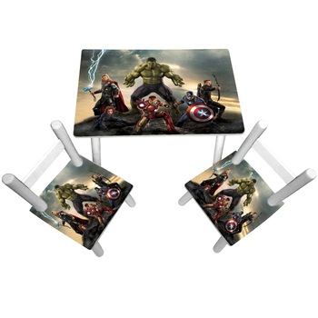 Masuta copii cu 2 scaunele Avengers, MDF si lemn Masuta copii cu 2 scaunele Avengers, MDF si lemn
