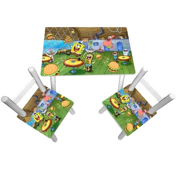 Masuta copii cu 2 scaunele Sponge Bob Masuta copii cu 2 scaunele Sponge Bob