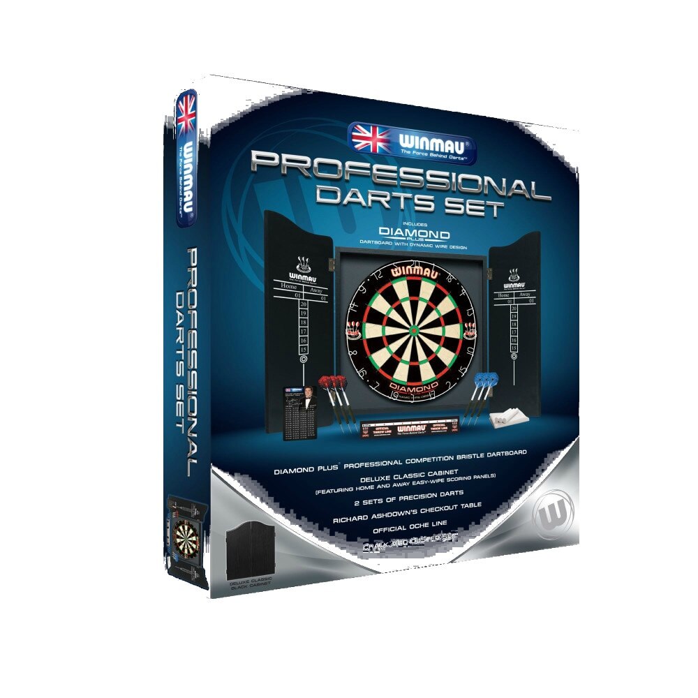 Set complet Darts PROFESSIONAL WINMAU cu cabinet, tinta darts si sageti incluse