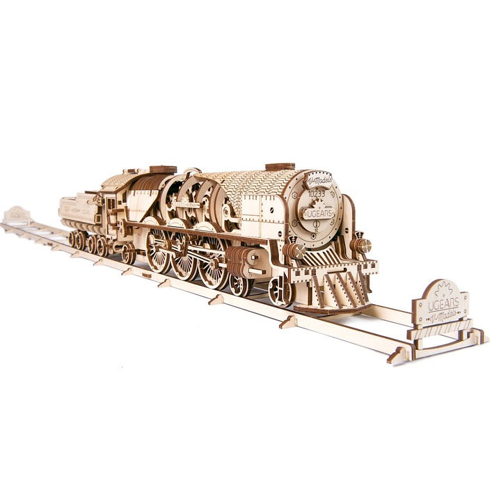 Puzzle 3D Mecanic, Tren / Express cu abur, 538 piese