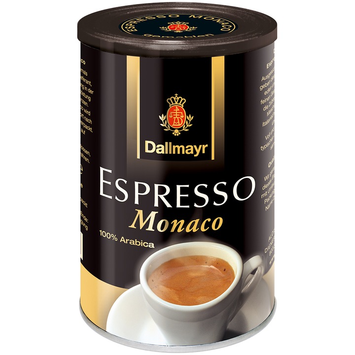 Cafea Macinata Dallmayr Espresso Monaco, metalica, 200 gr.