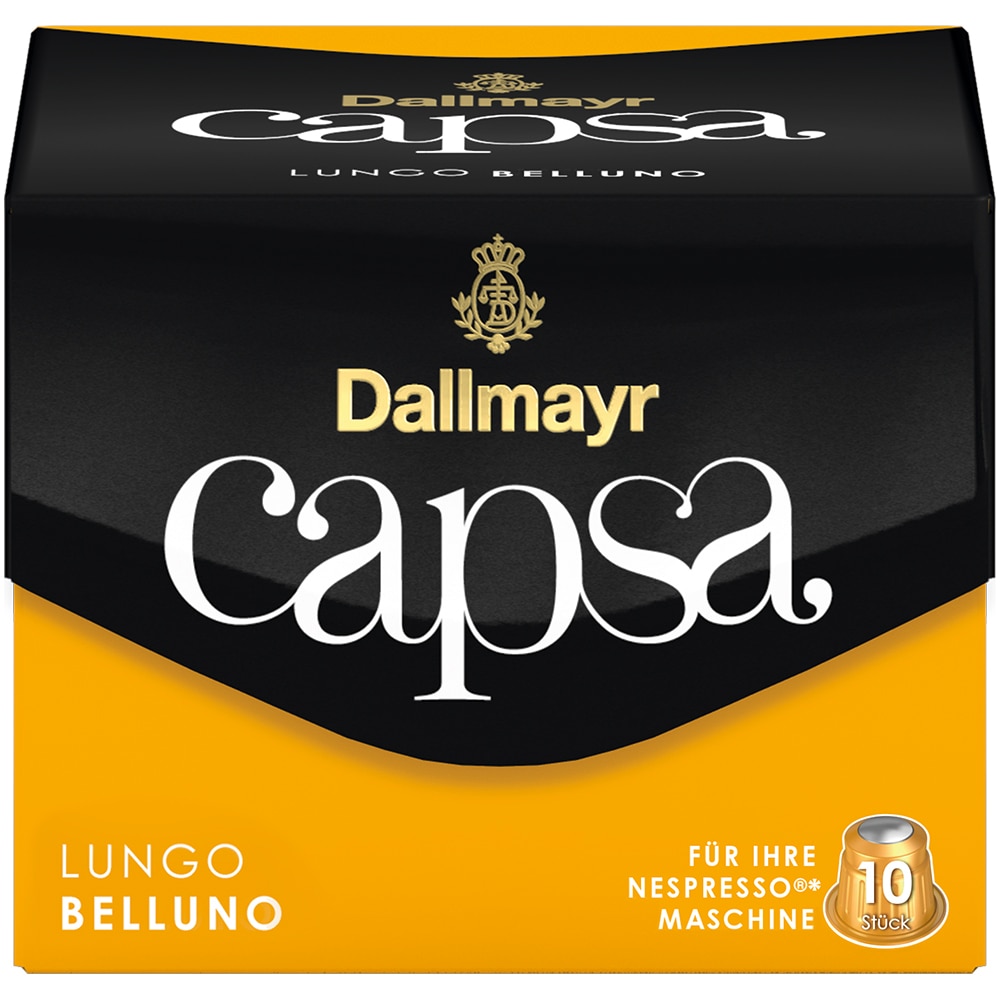 Capsule Cafea Dallmayr Capsa Lungo Belluno, compatibil Nespresso, 10 capsule, 56 gr.