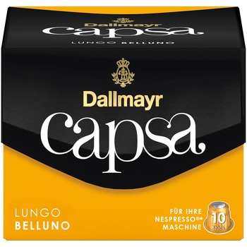 Capsule Cafea Dallmayr Capsa Lungo Belluno, compatibil Nespresso, 10 capsule, 56 gr. Capsule Cafea Dallmayr Capsa Lungo Belluno, compatibil Nespresso, 10 capsule, 56 gr.