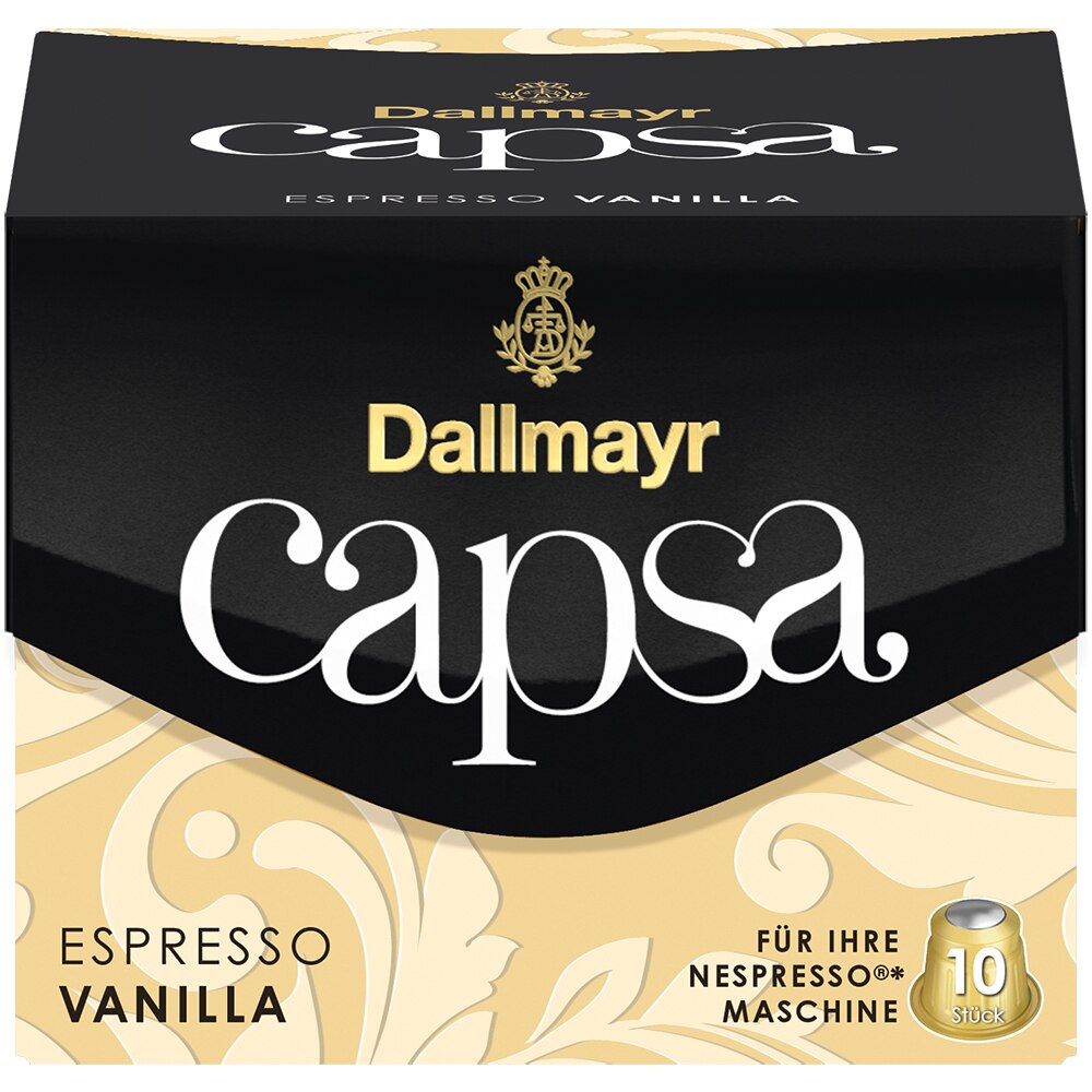 Capsule Cafea Dallmayr Capsa Espresso Vanilla, compatibil Nespresso, 10 capsule, 56 gr.
