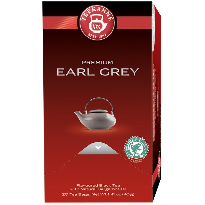 Чай Teekanne Premium Earl Grey, 20 пакетчета, 40 гр.