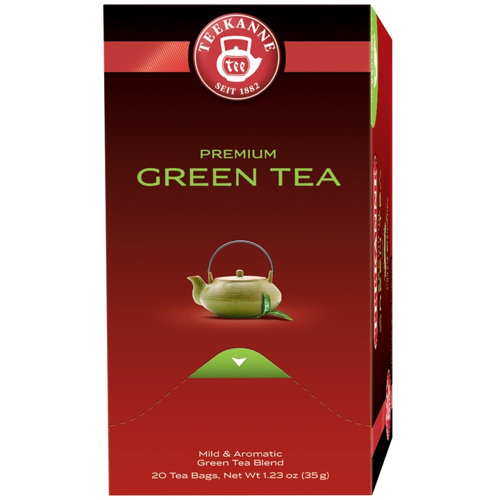 Ceai Teekanne Premium Green Tea , 20 pliculete, 35 gr.